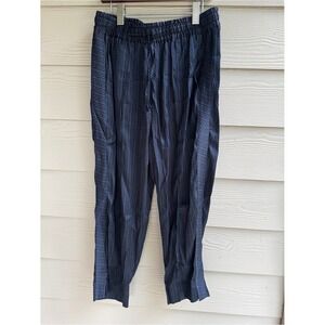 Tucker Navy and Black Geometric Silk Joggers retro tribal artsy luxury